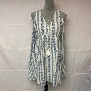 Sadie & Sage Dress Embroidered Bohemian Babydoll Lace Up Women’s SZ S